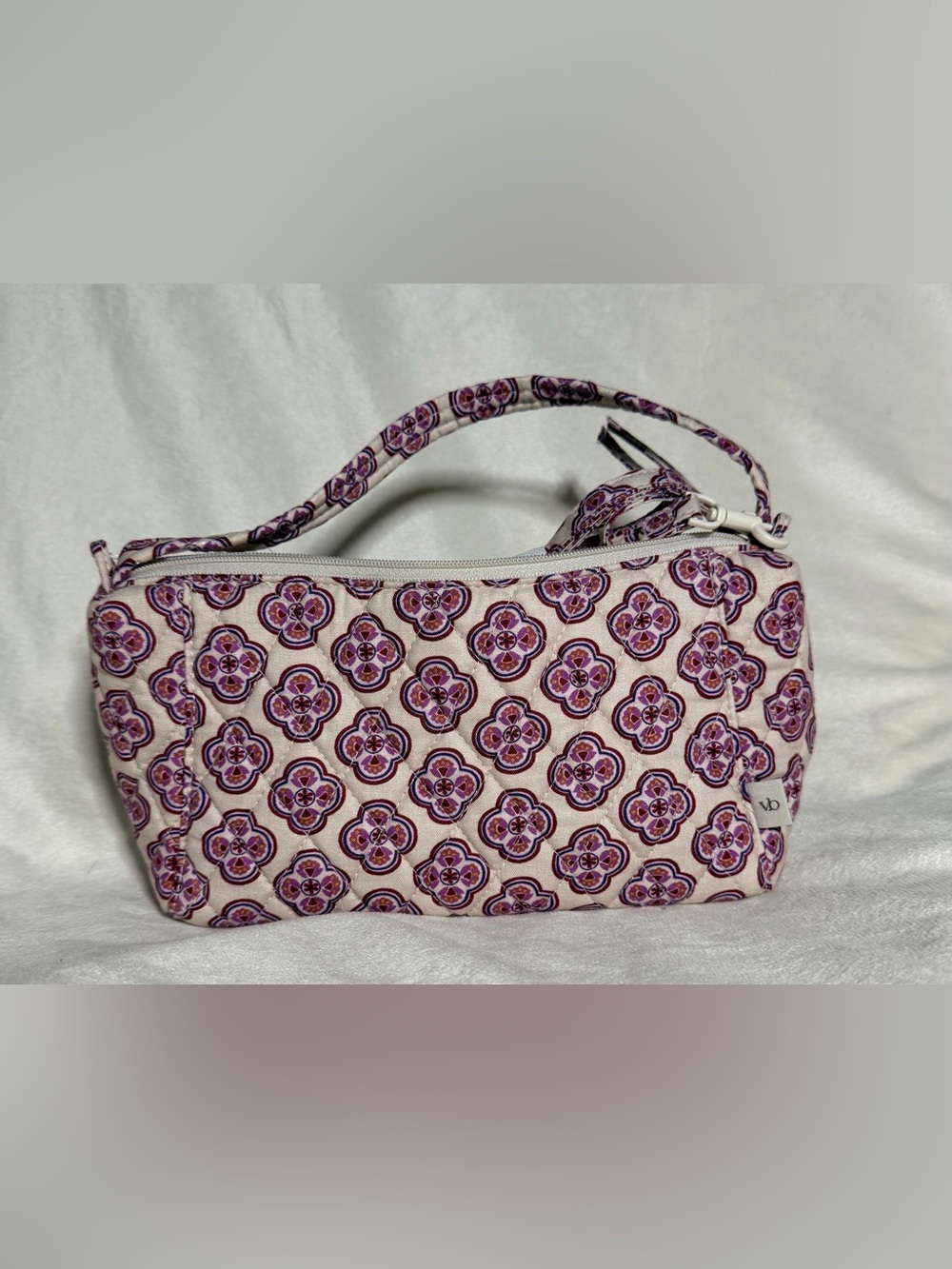 Vera Bradley Light Pink and Purple Quilted Cosmetic Wristlet